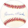 Herman Franks Autographed Official NL Baseball Brooklyn Dodgers Beckett BAS QR #BM25193