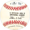 Jerry Lynch Autographed Official NL Baseball Cincinnati Reds, Pittsburgh Pirates Beckett BAS QR #BM25824