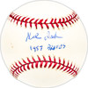 Mel Roach Autographed Official MLB Baseball Milwaukee Braves "1957 Braves" Beckett BAS QR #BM25107