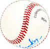 Chris Haughey Autographed Official NL Baseball Brooklyn Dodgers Beckett BAS QR #BM25313