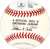 Don Dillard Autographed Official NL Baseball Indians, Milwaukee Braves Beckett BAS QR #BM25826