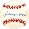 Johnny Hopps Autographed Official AL Baseball New York Yankees, Los Angeles Dodgers Beckett BAS QR #BM25263