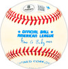 Hal Reniff Autographed Official AL Baseball New York Yankees "1961-67 World Champs 61-62" Beckett BAS QR #BM25391