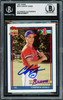 Chipper Jones Autographed 1991 Topps Rookie Card #333 Atlanta Braves Beckett BAS Stock #227332