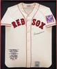 Boston Red Sox Ted Williams Autographed Framed Cream Authentic Mitchell & Ness Jersey Beckett BAS #AC61207