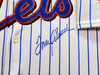 New York Mets Tom Seaver Autographed Framed White Pinstripes Authentic Rawlings 40th Anniversary Patch Jersey Beckett BAS #AC41241