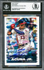 Ronald Acuna Jr. Autographed 2019 Topps Stickers Card #216 Atlanta Braves Beckett BAS #16710707