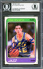 John Stockton Autographed 1988-89 Fleer Rookie Card #115 Utah Jazz Beckett BAS #16704994