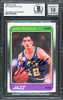 John Stockton Autographed 1988-89 Fleer Rookie Card #115 Utah Jazz Auto Grade Gem Mint 10 Beckett BAS #16703290