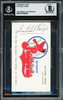 Satchel Paige Autographed Business Card Springfield Redbirds Beckett BAS #16705835