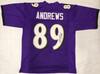 Baltimore Ravens Mark Andrews Autographed Purple Jersey Beckett BAS QR #W368931