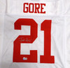 San Francisco 49ers Frank Gore Autographed White Jersey Beckett BAS QR #W534768