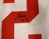 Ohio State Buckeyes TreVeyon Henderson Autographed White Jersey Beckett BAS QR #1W040825