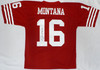 San Francisco 49ers Joe Montana Autographed Red Authentic Mitchell & Ness Jersey Size 44 Fanatics Holo #XP13989729