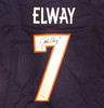 Denver Broncos John Elway Autographed Blue Jersey Beckett BAS QR #W150738