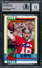 Joe Montana Autographed 1990 Topps Card #13 San Francisco 49ers Auto Grade Gem Mint 10 Beckett BAS Stock #228995