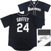 Seattle Mariners Ken Griffey Jr. Autographed Black Nike Jersey Size L Beckett BAS Witness Stock #230135