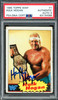 Hulk Hogan Autographed 1985 Topps WWF Yellow Rookie Card #1 Auto Grade Mint 9 (Off Condition) PSA/DNA #63134588