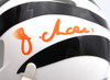 Ja'Marr Chase Autographed Cincinnati Bengals Alt White Speed Mini Helmet (Smudged) Beckett BAS QR #1W663909