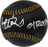 Ichiro Suzuki Autographed Official Black MLB Baseball Seattle Mariners "01 ROY/MVP" IS Holo SKU #237476