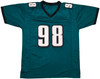 Philadelphia Eagles Jalen Carter Autographed Green Jersey Beckett BAS Witness Stock #238929