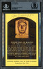 Joe DiMaggio Autographed Hall of Fame HOF Plaque Postcard New York Yankees Beckett BAS #12059137