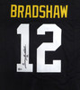 Pittsburgh Steelers Terry Bradshaw Autographed Black Jersey Beckett BAS QR #BR49779