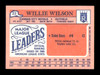 Willie Wilson Autographed 1986 Topps Mini Card #22 Kansas City Royals SKU #241806