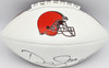 Danny Shelton Autographed Cleveland Browns Official White Logo Football (Smudged) SKU #243745
