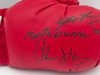 Sugar Ray Leonard, Roberto Duran & Thomas "Hitman" Hearns Autographed Red Everlast Boxing Glove PSA/DNA Stock #243605