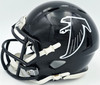 Michael Vick Autographed Atlanta Falcons 1990-02 Throwback Black Speed Mini Helmet Beckett BAS Witness Stock #243635