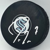 Jordan Eberle Autographed Seattle Kraken Logo NHL Hockey Puck MCS Holo #64098