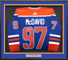 Edmonton Oilers Connor McDavid Autographed Framed Blue Authentic Adidas Jersey UDA Holo Stock #249482
