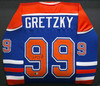Edmonton Oilers Wayne Gretzky Autographed Framed Blue & Orange Jersey Beckett BAS #AE31366