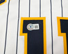 Milwaukee Brewers Jackson Chourio Autographed White Jersey Beckett BAS QR Stock #250268