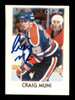 Craig Muni Autographed 1987-88 O-Pee-Chee Minis Rookie Card #30 Edmonton Oilers SKU #251693