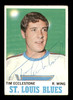Tim Ecclestone Autographed 1970-71 Topps Card #102 St. Louis Blues SKU #251193
