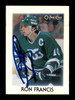 Ron Francis Autographed 1987-88 O-Pee-Chee Minis Card #10 Hartford Whalers SKU #251730