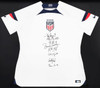 Team USA 1999 Women's World Cup Champions Autographed Framed White Nike Jersey With 8 Signatures Including Hamm & Chastain Beckett BAS Witness Stock #249470