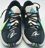 Giannis Antetokounmpo Autographed Black & Green Nike ZOOM FREAK 5 Shoes Milwaukee Bucks Size 16 (No Box) Beckett BAS Witness #3W396365 & #3W396366