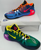 Giannis Antetokounmpo Autographed Multi, Color & Color Total Orange Nike Zoom Freak 1 Shoes Milwaukee Bucks Size 17 (With Box) Beckett BAS Witness #3W396696 & #3W396697