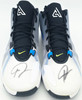 Giannis Antetokounmpo Autographed 2019 Player Exclusive (PE) Promo White, Metallic Silver & Fir Nike Zoom Freak 1 Shoes Milwaukee Bucks Size 17 Beckett BAS Witness Stock #252757