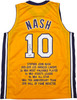Los Angeles Lakers Steve Nash Autographed Gold Stat Jersey Beckett BAS Witness Stock #252475