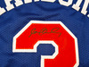 New York Knicks Stephon Marbury Autographed Blue Jersey Beckett BAS Witness Stock #253385
