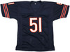 Chicago Bears Dick Butkus Autographed Blue Jersey Beckett BAS Witness Stock #253323