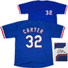 SALE!! Texas Rangers Evan Carter Autographed Blue Jersey Beckett BAS Witness Stock #253595