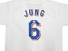 Texas Rangers Josh Jung Autographed White Jersey "23 WS Champs" Beckett BAS Witness Stock #253564