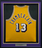 Los Angeles Lakers Wilt Chamberlain Autographed Framed Gold Jersey JSA #ZZ42005
