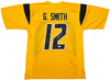 West Virginia Mountaineer Geno Smith Autographed Gold Jersey Beckett BAS Witness Stock #254166