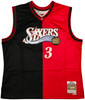 Philadelphia 76ers Allen Iverson Autographed Black & Red Authentic Mitchell & Ness 2000-01 HWC Swingman Split Jersey Size 2XL Beckett BAS Witness Stock #253625